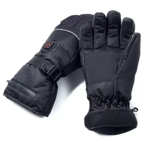 1 Pari 3 Lämpötasoa Paristokäyttöiset Sähkölämmitteiset Talvihanskat Black XL