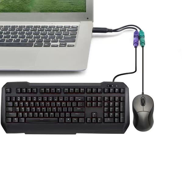 2 kpl USB - 2 -sovitin näppäimistöille ja hiirille, ABS-kotelo