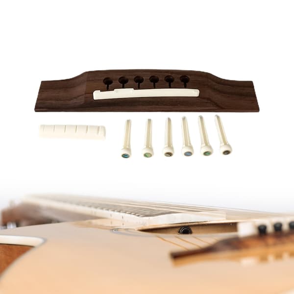 6-strängad folkgitarr stall rosenträ akustisk gitarr stall sadlar mutter pinne
