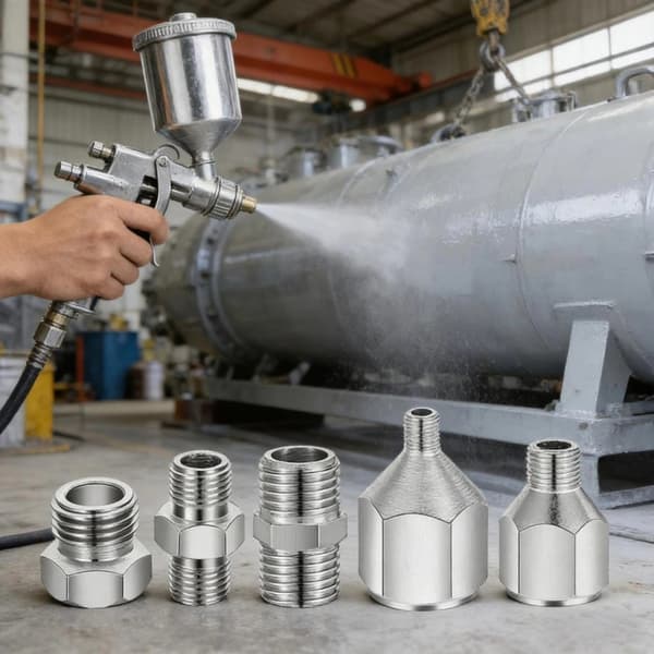 Universell sprutpistoladapterset 7 delar hög precision kopparnickel
