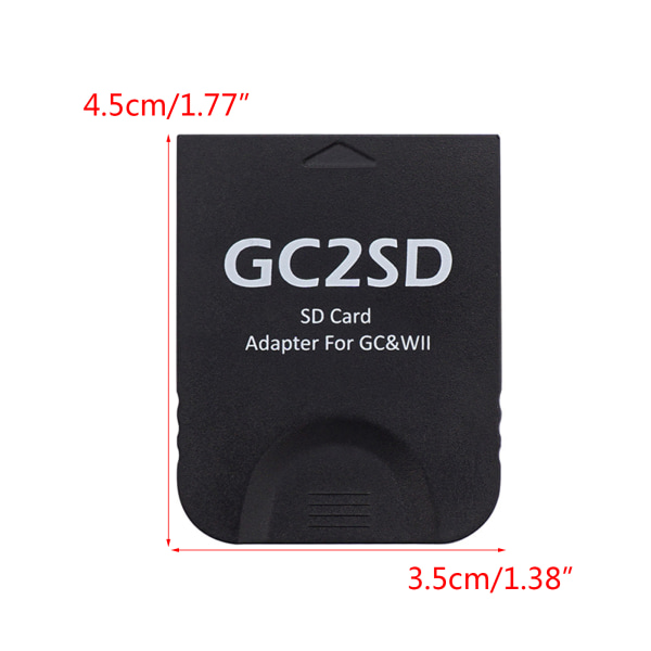 GC2SD-kortadapter Minneskortadapter för GameCubeWii Mirco SD-minneskortläsarkonsol Byte Transparent