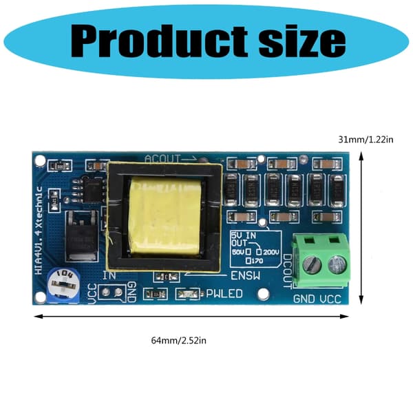 Industrielle strømkonvertere 5V 12V input til 1200V output til sikkerhedsudstyr