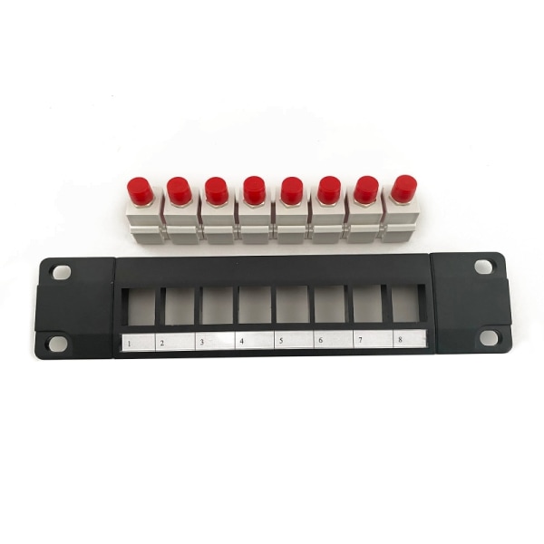 8-ports til FC Optisk Fiber Patch Panel RJ45 10G Klar plasthus Farvekodet mærkning til T568A og T568B ledninger,B