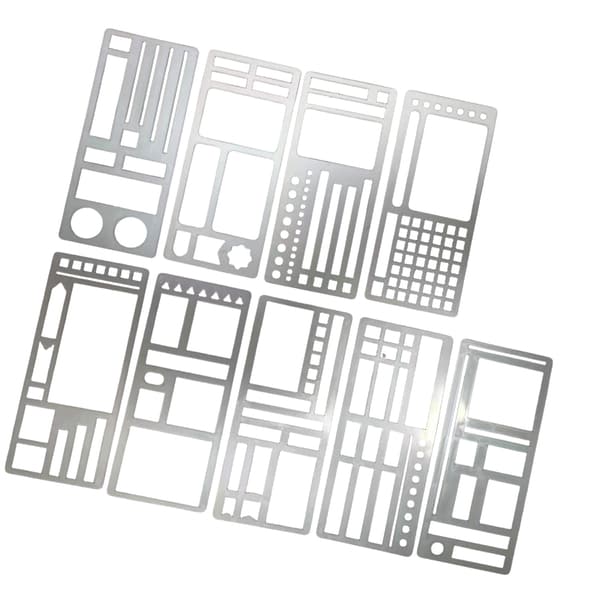 Förpackning med 9 stansmallar för scrapbooking-organisation