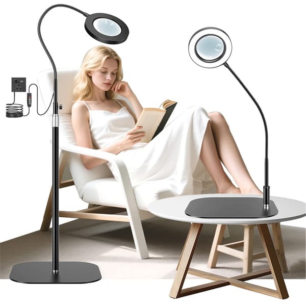 LED-lampe med base for bøker og etiketter