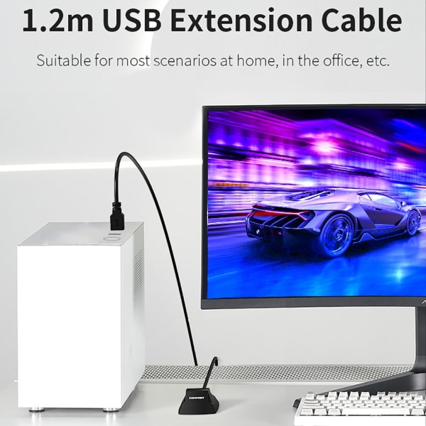 USB3.0 förlängningskabel 1,2M med bas stöder laddning och 5 Gbps snabb hastighet