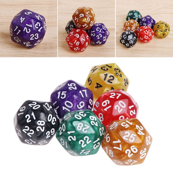 6 st/set Akryl Polyhedral Tärningar För TRPG Brädspel