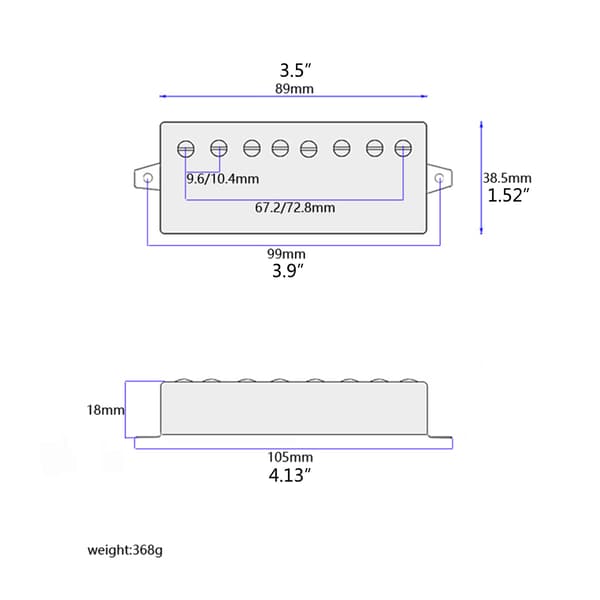 2 st elektriska gitarr Humbucker Pickups 7.5Ω Resistans Humbucker Kits