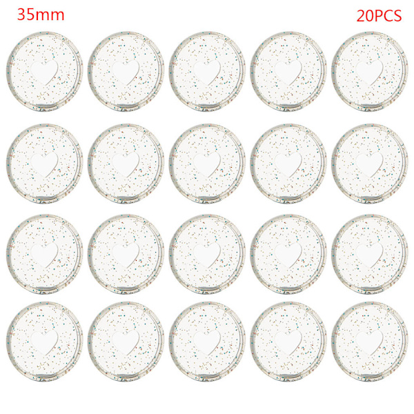 20 stk Glitter Pailletter Hjerteringe Svampehul Løse blade Notesbog Binding Plastic Disc Spænde Bøjle DIY