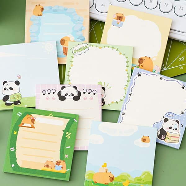 5 st Cartoon Panda Sticky Note Anamal Memos Sticky Pad Skolmaterial för flickor null - D
