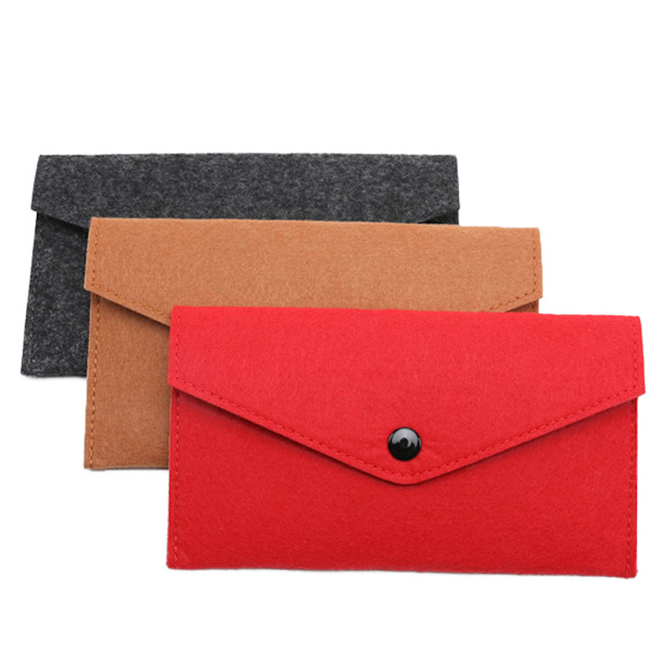 Filt lagringshylse veske Filt lommebok lommeholder bag for kort pengepenner Deep Blue