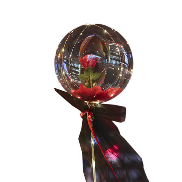 Led Luminous Balloon Rose Bukett Transparent Bobo Balloon DIY Craft Supplies för alla hjärtans dag födelsedag bröllopsfest