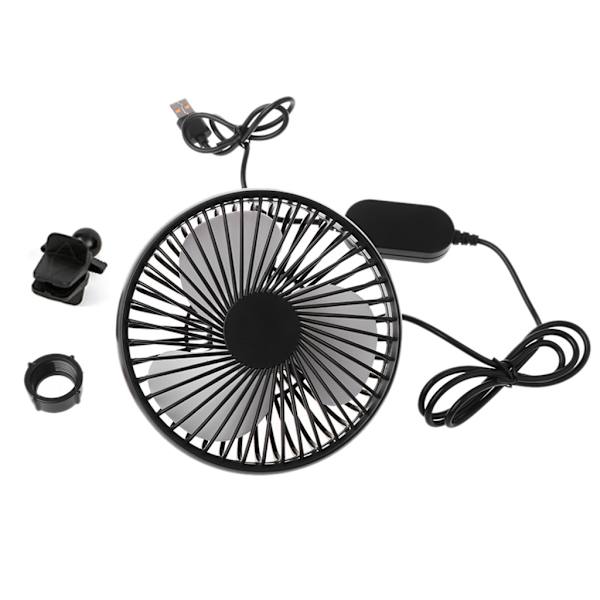 Billuftventil USB-blæser 3 hastigheder 5V 360 graders rotation Justerbar vinkel elektrisk blæser med ON OFF-knap Universal