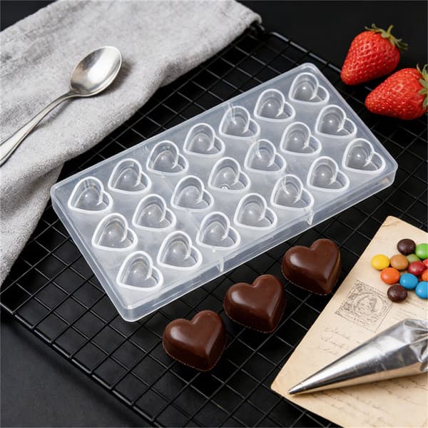 Nonstick Plast Hjerteform DIY Bageforme til Chokolade Slik Hjemmebagning