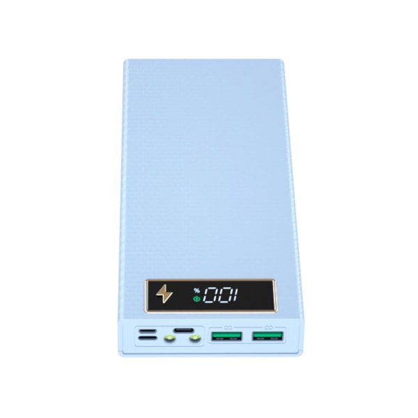 Gör-det-själv Power Bank- case med 22,5 W snabbladdning, 15 W trådlös laddning 8x18650 Batterihållare Box Digital Display Screen White - CX8 PD