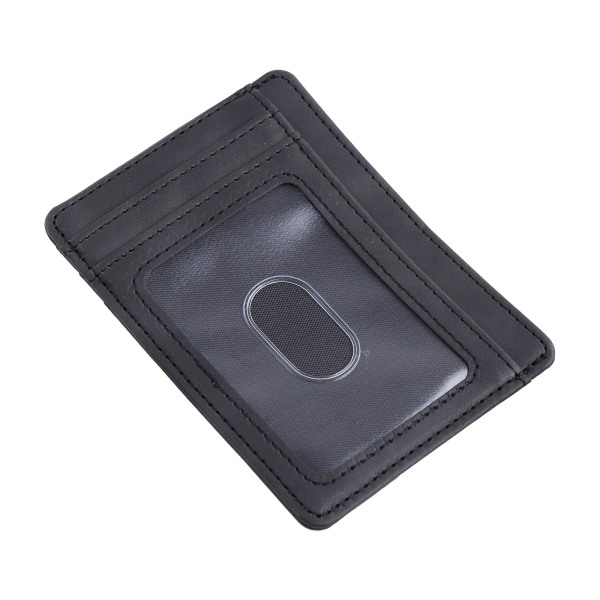 Slank frontlomme lommebok kredittkortholder RFID-blokkering Holder opptil 8 kort Black