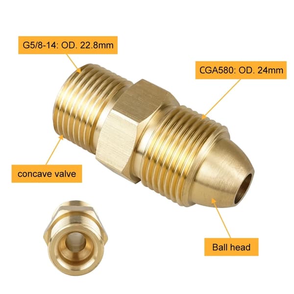 Koneistettu CGA580 -sovitin CO2-säiliöille