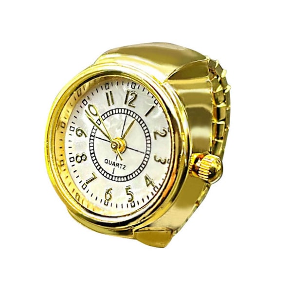 Finger Ring Nyhet Rund Urskive Kvarts Klokke Ringer Smykker Gave Kvinner Menn Par