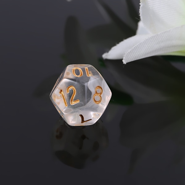 7 st/set Akryltärningar Bordsspel Tärningar D4 D6 D10 D12 Polyhedral Tärningar White