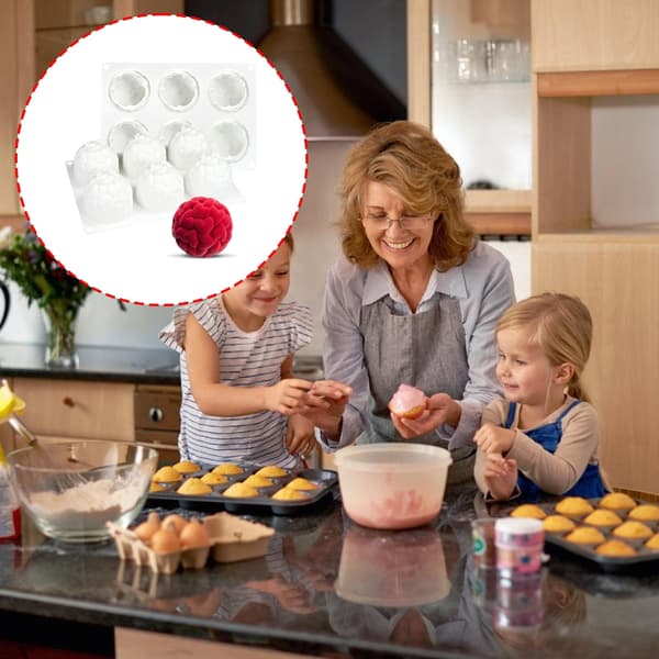 Silikone Mousse Chokoladeforme 6 Hulrum Hjerte Kugleform Bageform til Dessert