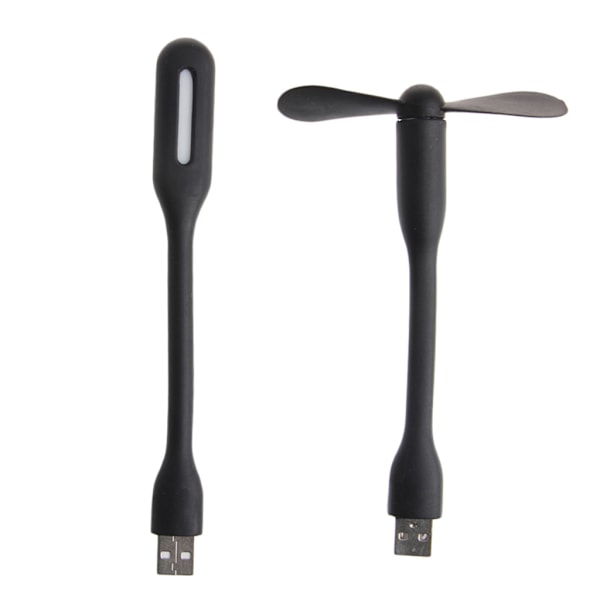 USB blæser Fleksibel bærbar mini blæser USB 5V blæser med USB LED lys Lamper til Power Bank Notebook Computer Sommer Gadget