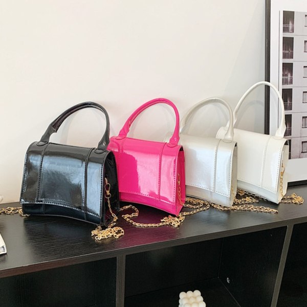 Alle matchende uformelle håndveske for kvinner PU-skinn skulderveske Lady Messenger Bag Hot Pink