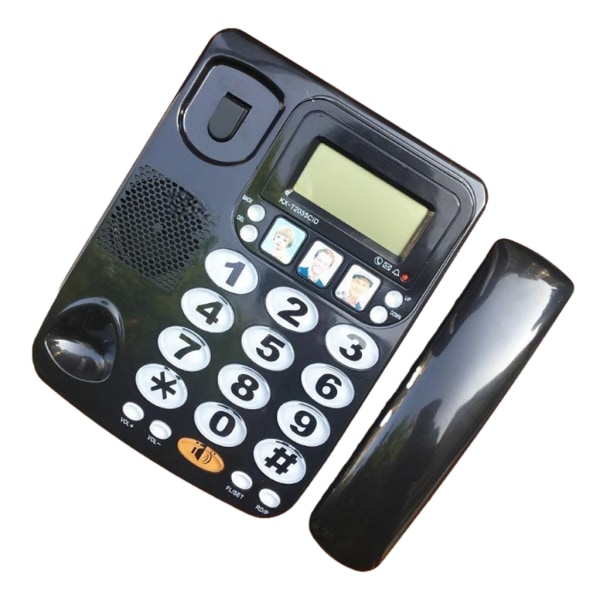 Snygg displaytelefon med snabbvals högtalartelefon justerbar ton Handsfree Black