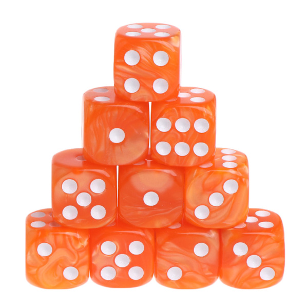 10 st/set Akryl Polyhedral Tärningar För TRPG Brädspel Orange