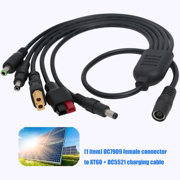 Professionelt solcelleopladningskabel DC7909 hun til XT60 DC5521 strømkabel