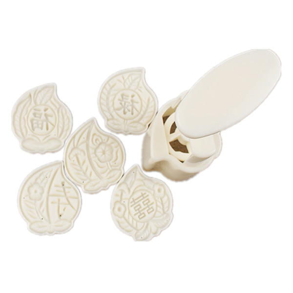 Månekageform af plastik 50 g oval fersken stempel kiks småkage udskærer håndtrykform DIY Fondant bageværktøj