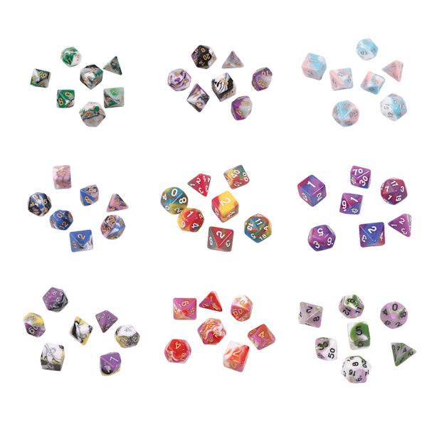 DND-terningsett 7PCS Polyhedral terninger for rollespill-som Dungeons-Dragon 3
