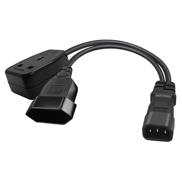 IEC320 C14 til UK 13A +EU4,0 mm AC-strømadapterkabel, 3 terminaler han-til-hun strømstik Ledning