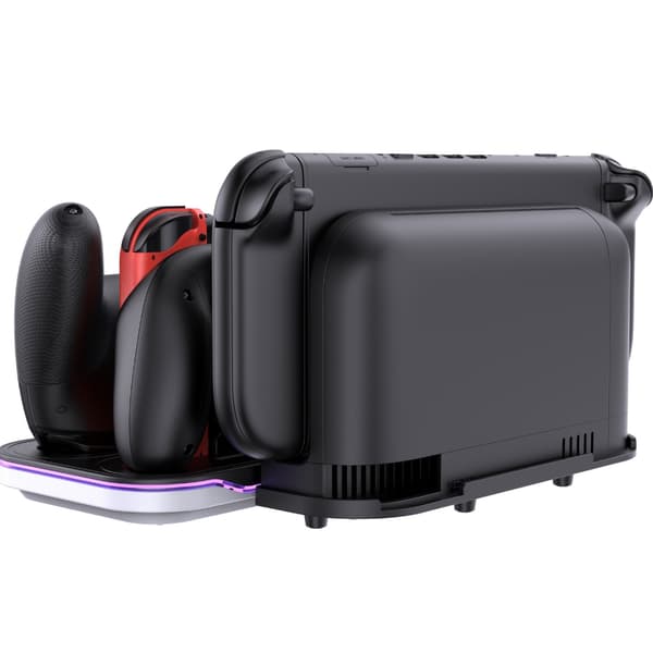 Controller-opladningsdock med lys, multifunktionel til Switch2/1-konsol