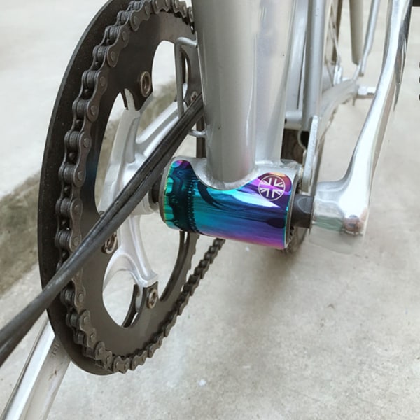 Cykelramsskydd i aluminiumlegering klistermärke Vikbar cykel bottenfäste klistermärke Skyddskåpa Cover för skydd Red