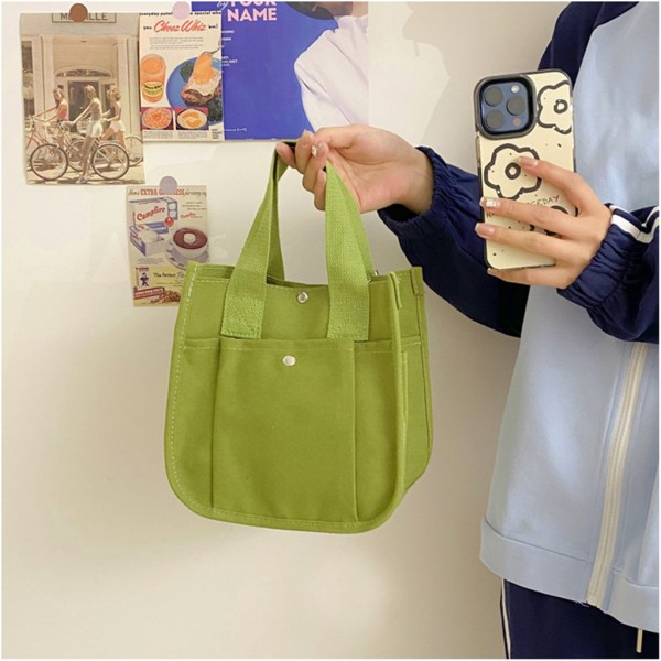 Dam Casual Messenger Bag Axelväska Canvas Handväskor Stor Crossbody-väska Green