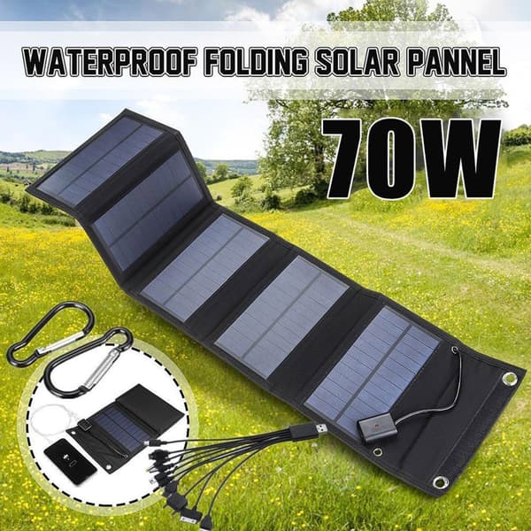 Sammenleggbar 12W solcellelader erstatningstilbehør slitesterk