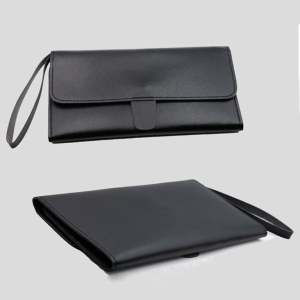 Vikbar hårsaxväska PU Läder Sax Pack Barber Frisör Tool Pouc