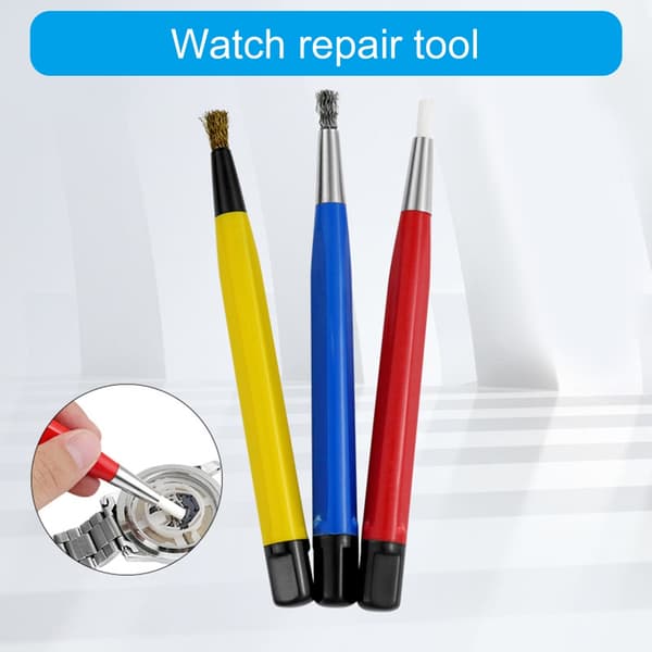 3 st Repborste Pennset Glasfiber Stål Mässing Penna Prep Slippborste