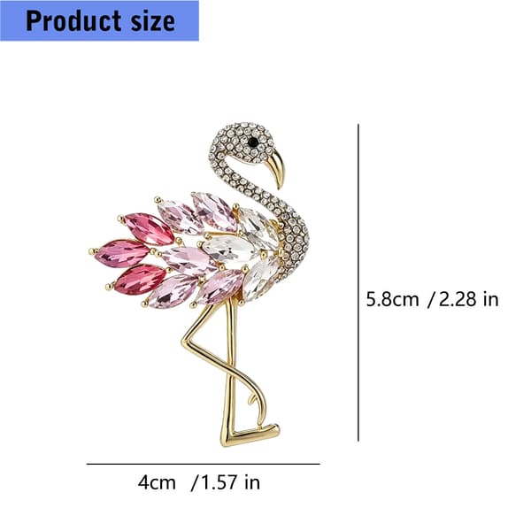 Flamingo Pin med simulerede diamanter Festtilbehør
