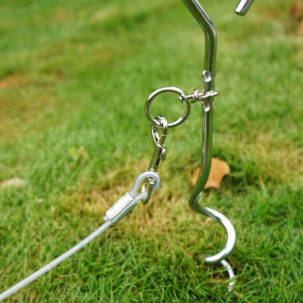 Hundejordspæl med bindekabel Udendørs have hundetræningsline kæde pig Classic style