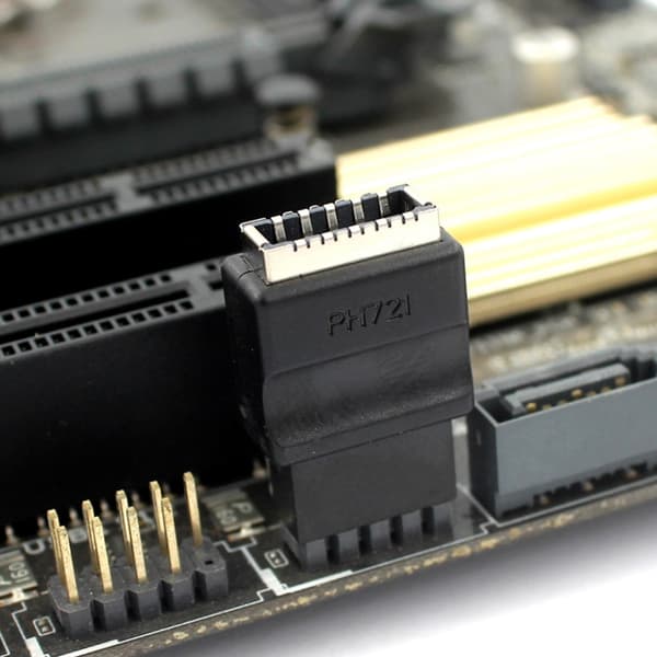 Moderkort USB2.0 9Pin till Typ Frontanslutningar Omvandlare Header Adapter