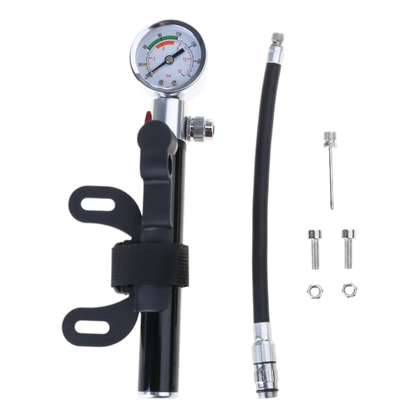 Rammonterad Cykelpump Cykeldäckpump Mini Handpump med Tryckmätare