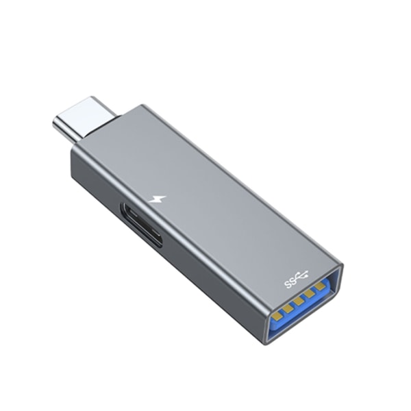 Aluminiumslegering Type C til USB Hun + Type C Hunn (strømforsyning) Kompatibel med telefoner, nettbrett, bærbare datamaskiner