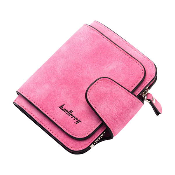 Kort lommebok Enkel Hasp-pung Myntlommekortholder Matt matt PU-skinn Rose red