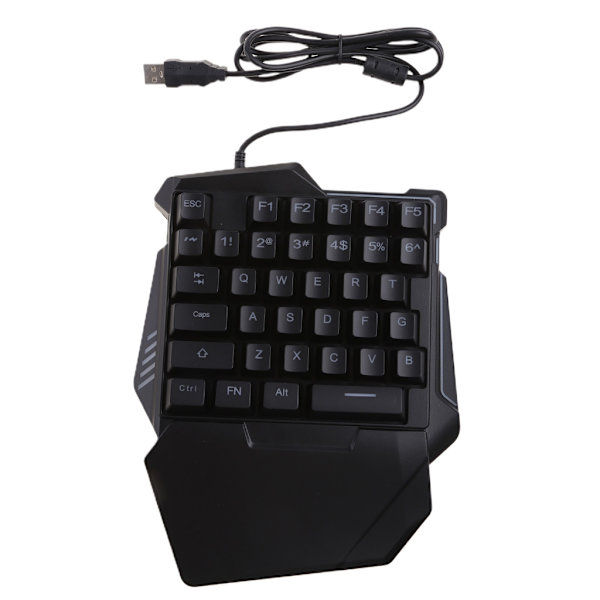 Enhandsspeltangentbord RGB-bakgrundsbelyst portabelt minispeltangentbord Ergonomiskt handstöd för PC Gamer Smart