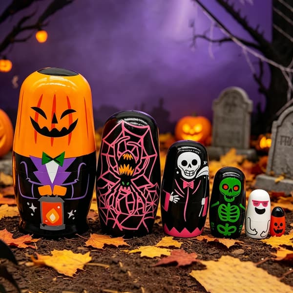 Hekle-hekledokker Halloween-tema Pedagogisk stableleke Midtpunkter