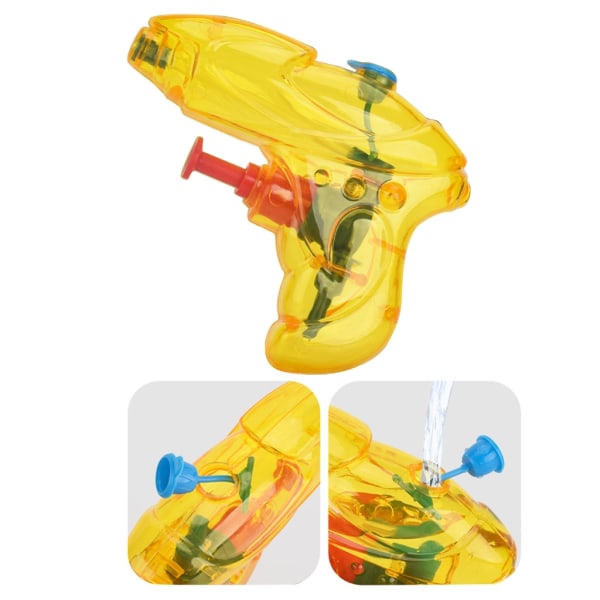 Liten handhållen färgglad vattenpistolleksak Transparent vatten Barn Pojkar Flickor Utomhuspool Seaside Toy Yellow