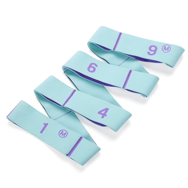 Stretch Strap med 9 öglor elastiskt stretchband för yoga fysisk-terapi Purple
