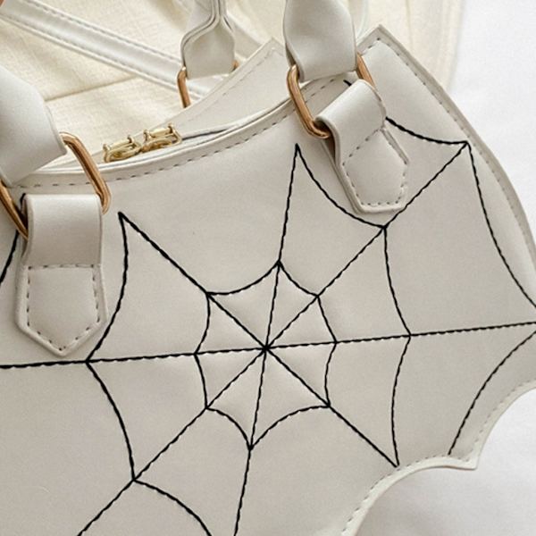 Fladdermusformad handväska Unik Crossbody-väska Handväska PU-läder axelväskor White