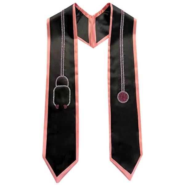 Valkoinen pehmeä kangas valmistujaisliina Onnea valmistujaisjuhlat Valokuvausvyö Black and pink